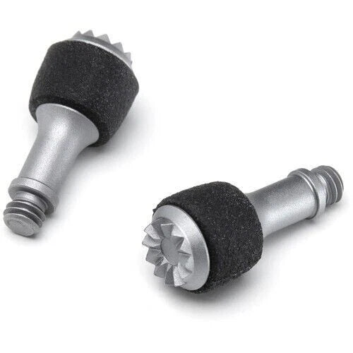 DJI controller thumb sticks with black textured caps and silver metal shafts