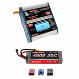 Venom 20C 2S 4000mAh 7.4V LiPo Battery with Pro Touch Charger Combo Battery