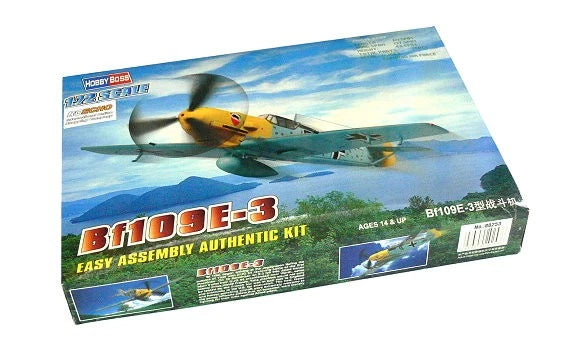 HOBBYBOSS Bf109E-3 1/72 aircraft model kit box with easy assembly artwork