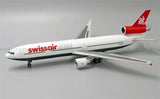 1:200 scale Swissair Asia MD-11 aircraft model with red engines and landing gear