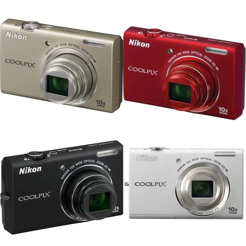 Nikon COOLPIX S6200 16.0MP Digital Camera 10 x Zoom w/SD Card,Charger
