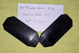 Black metal stabilizer blade paddles, helicopter parts, two pieces crossed