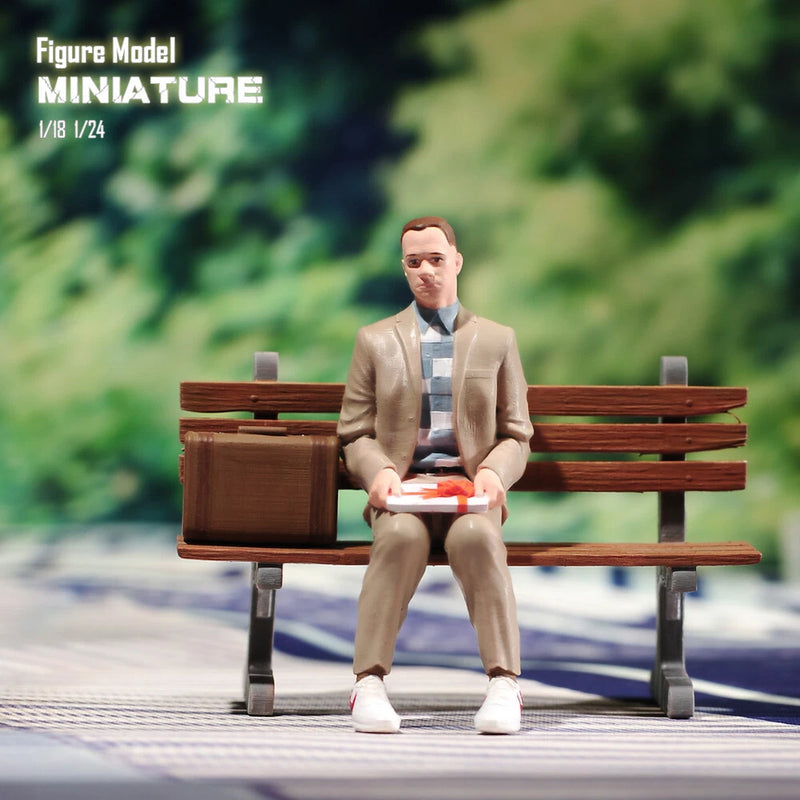 1/18 Tom Hanks Gump Bench Scene Miniatures Figures Doll For Cars Vehicles Toy