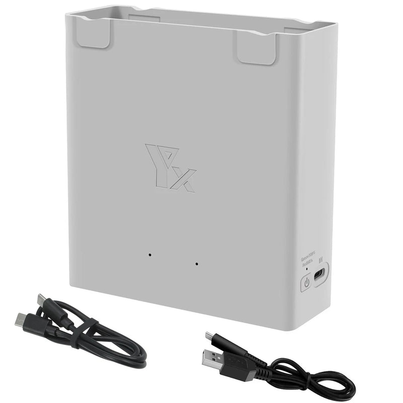 Gray USB charging station hub with attached cable and port panel