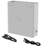 Gray USB charging station hub with attached cable and port panel
