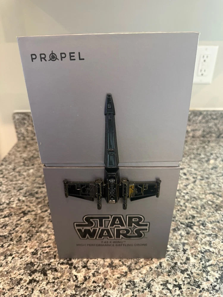 Star Wars T-65 X-Wing battling drone in retail box