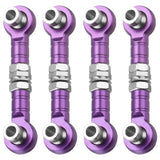 4Pcs, Steering Servo Rod RC Aluminum Linkages for HSP 1/10 94123 RC Car Purple