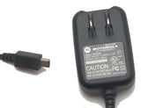 Motorola AC adapter battery charger with 5V output, black plug and label
