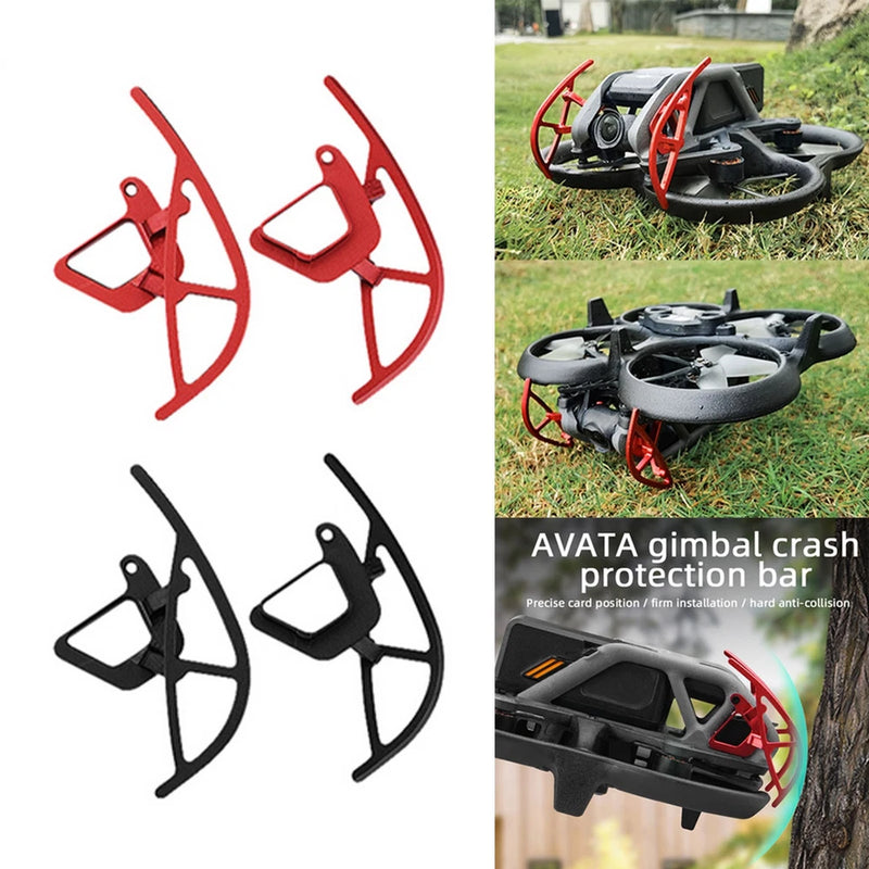 DJI Avata gimbal lens bumper guards, red and black anti-collision set