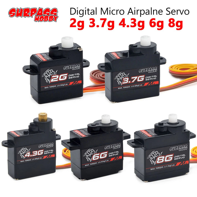 Surpass Hobby Micro Metal Gear Servo 2g 3.7g 4.3g 6g 8g for 1/24 RC Car Airplane
