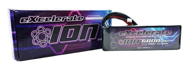 Excelerate ION 2S 250C Drag Race LiPO Battery Soft Case 7.4V/6000mAh) XCE-4035 Battery