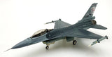 Hobby Master F-16V fighter jet model with dark gray and olive tail, landing gear down