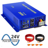 Car Power Inverter 2000WDC24V To AC 120V Pure Sine Wave Solar Converter Off-Grid