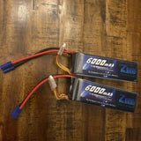Zeee 6S Lipo Battery 6000mAh 22.2V 100C with EC5 Connector Soft Pack RC Battery