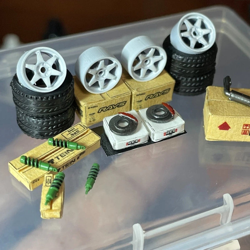 Diorama 1/64 Garage Repair Props Model Accessories Workshop Scene Display Model