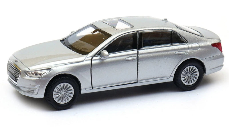 Welly Hyundai Genesis G90 Silver 1:34 1:39 Scales 4.5 Inch Diecast Model in Box