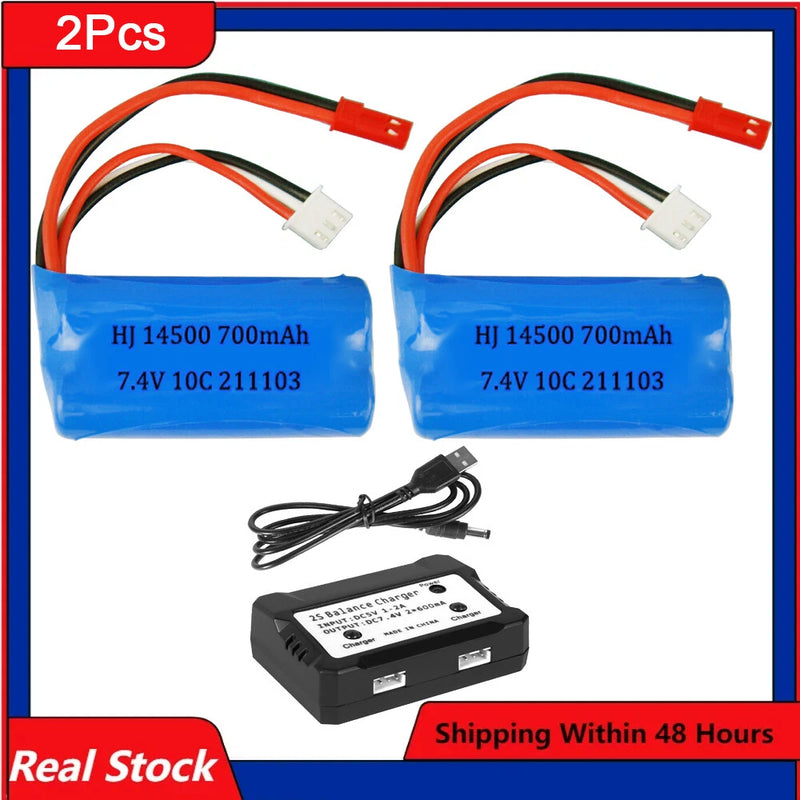 14500 7.4V 700mAh Lipo Battery + Charger For Electric Toys Water Bullet Gun toys Battery