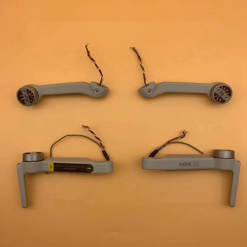 DJI Mini SE drone motor arms set with front and rear wired motor assemblies