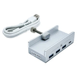 4-Port USB Hub Clamp with 3 USB 3.0 Ports and 1 USB-C Port Adapter