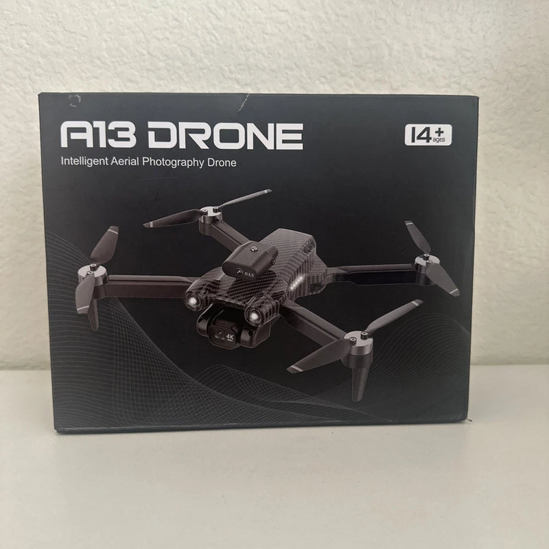 A13 Intelligent Aerial Photography drone box with illustrated quadcopter and label 4+.
