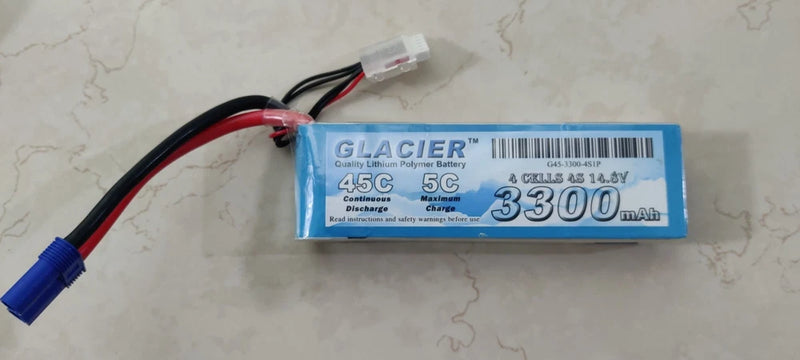 Glacier 14.8v 3300mAh 45C 4s LIPO Battery EC5 Connector Battery