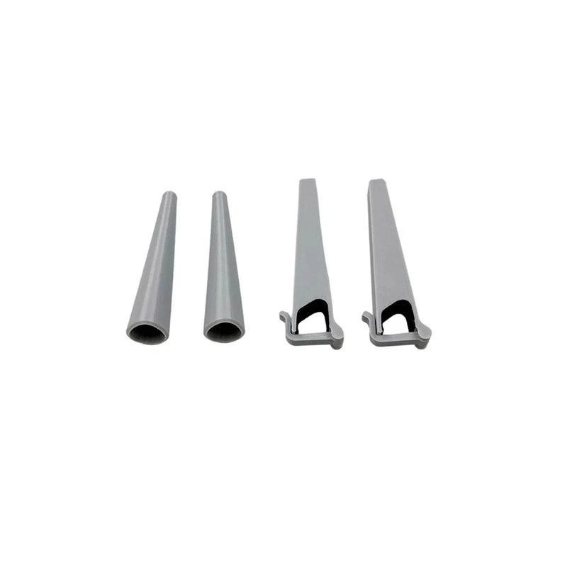 Drone landing gear protector set with grey tubes and black guards