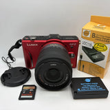 Panasonic Lumix GF2 Mirrorless Digital Camera - Red - with 14-42mm Lens, charger