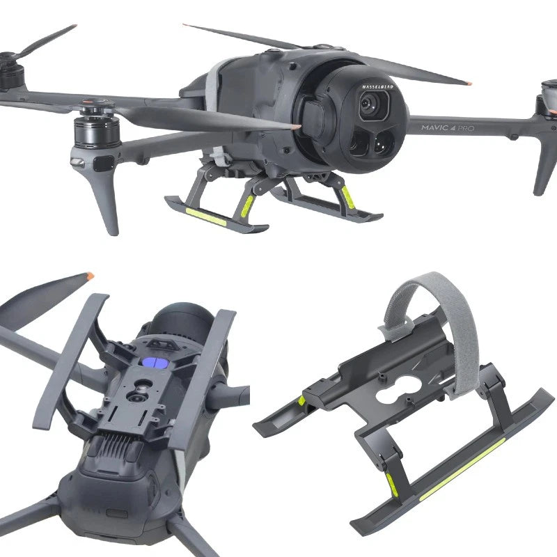 Drone landing gear protection bracket with adjustable legs and base, dark gray