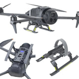 Drone landing gear protection bracket with adjustable legs and base, dark gray