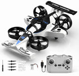 RC jet-style helicopter toy with quad propellers and handheld controller