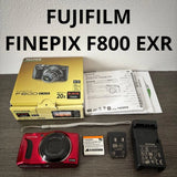 Fujifilm FinePix F800 EXR Compact Digital Camera Red Tested Condition