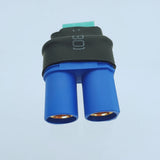 EC8/IC8 to MPX multiplex female adapter, blue housing, two gold pin sockets