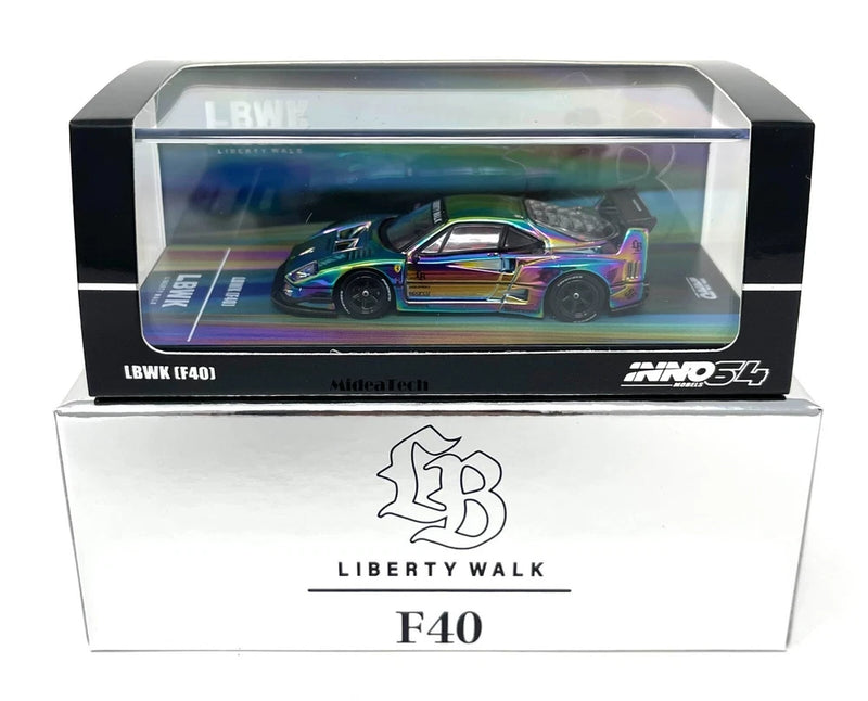 Chase! Inno64 1:64 Ferrari F40 Chrome Silver LBWK Hobby Expo China 2024