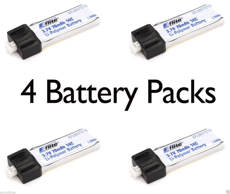 E-Flite 4 pc Blade Scout CX 14C  70mAh 1S 3.7V LiPo Battery # EFLB0701S