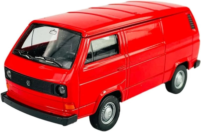 Welly VW Volkswagen T3 Transporter Box Red 1979-1992 1/34-1/39 Metal Model Car
