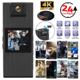 4K WiFi Camera Camcorder 1080P Police Body Cam w/Audio Video DVR IR Night Cam