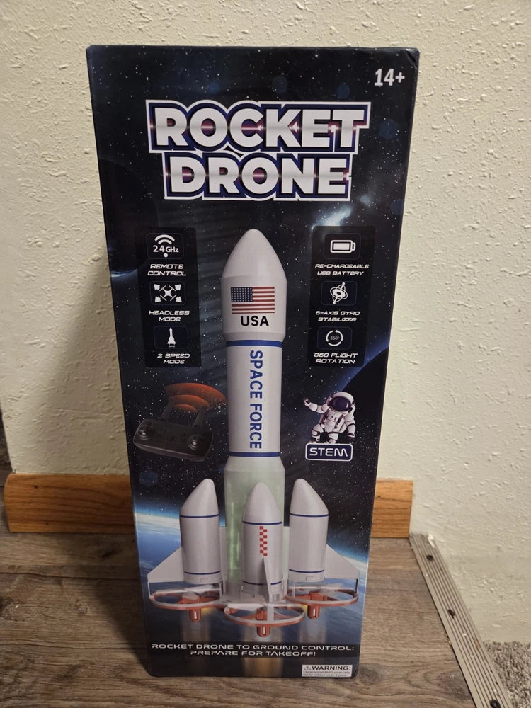Rocket Drone R/C rocket toy box, 14+ and 2.4GHz remote control