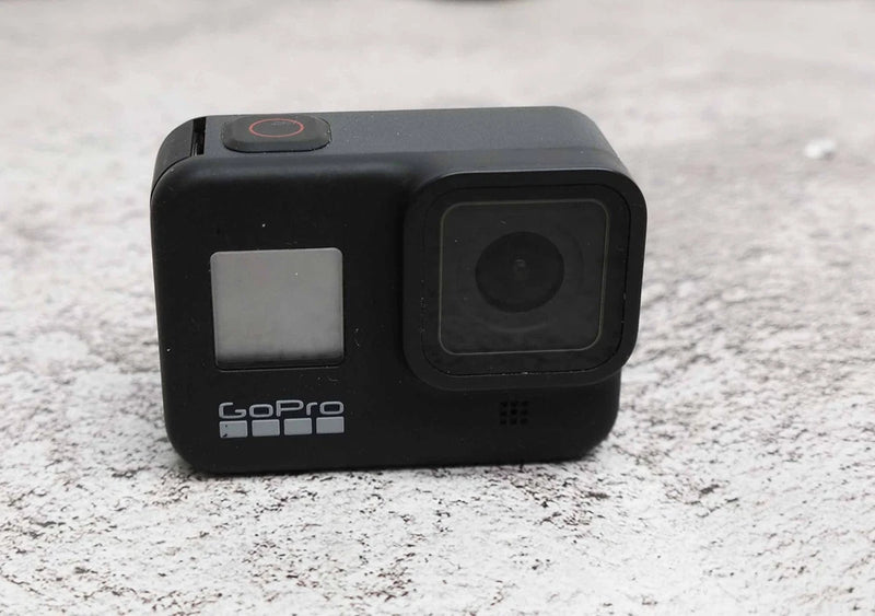 GoPro HERO8 Black action camera with front lens and side touchscreen