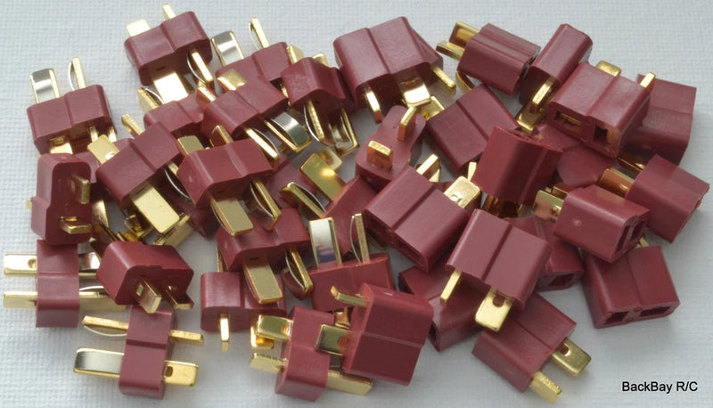 (20) Male / Female Pair Deans Style T-Connector Lipo Battery Plugs - No Ridges