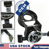 Black gimbal yaw arm camera bracket motor assembly with ribbon and connector cables