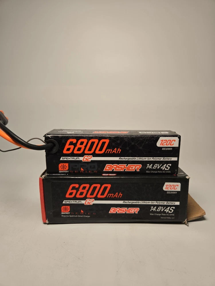 Spektrum Accessories 6800mAh 4S 14.8V Smart Pro Basher LiPo 120C IC5 SPMXB4S68 Battery