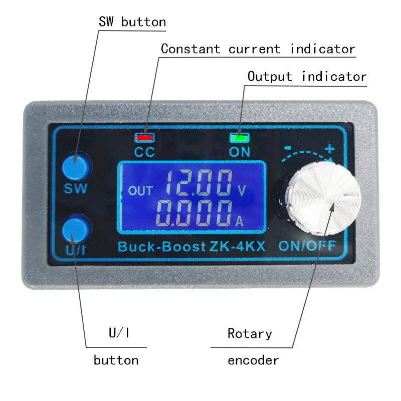 ZK-4KX CNC DC-DC Buck Boost Converter Module CC CV Voltage Regulator 0.5-30V 4A