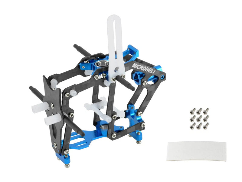 Microheli Aluminum/Carbon Fiber/Delrin Main Frame (BLUE) - BLADE MCPX BL2
