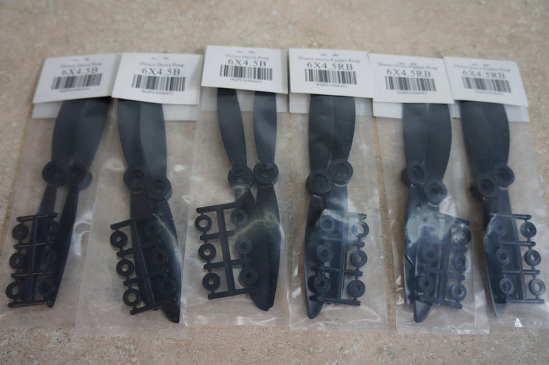 HQ Prop Black 6x4.5 Direct Drive 6-CCW/6-CW Propellers(12 props)
