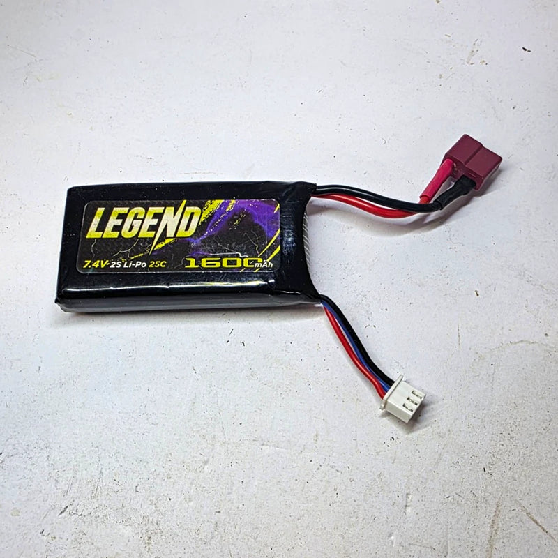 Legend 7.4V 2S LiPo RC Battery Pack 1600mAh 25C w/ Balance Lead Battery