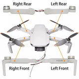 DJI Mavic Mini 4K drone replacement arm shell with motor assembly (front and rear pairs)