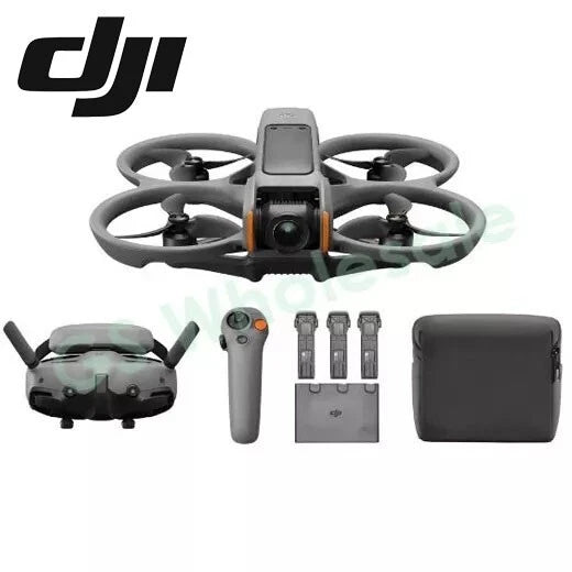 DJI quadcopter drone kit with camera, spare batteries, controller, and carrying case