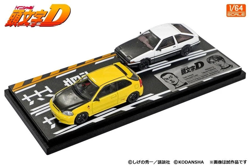 MODELER'S 1:64 Initial D Vol.12 Tate Civic EK9 & Takumi Trueno AE86 MD64212
