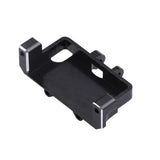 Black CNC aluminum front axle servo mount bracket with mounting holes for RC crawler