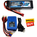 NHX Muscle Pack 2S 7.4V 8000mAh 100C Lipo Battery w/ Deans Plug / EZ6 Charger Battery